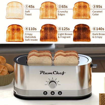 4-Slice Stainless Steel Toaster with 6 Browning Levels