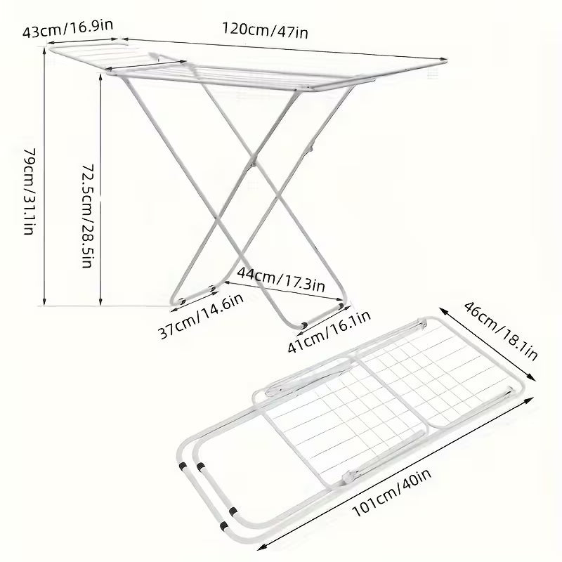 2-Tier Foldable Clothes Drying Rack