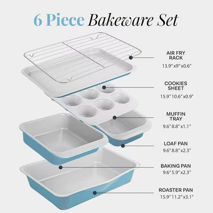 6-Piece Stackable Nonstick Baking Pans Set Bake More. Store Smarter. Save Space.