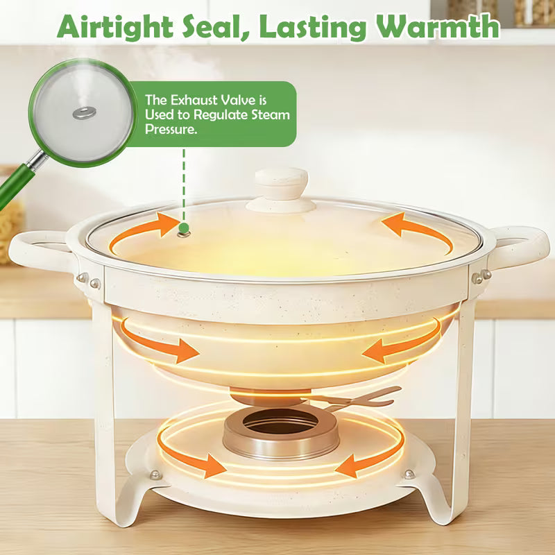 White Stainless Steel Chafing Dish Buffet Set