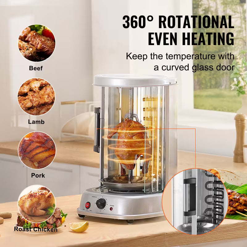 Stainless Steel Shawarma Grill Machine – Vertical Gyro Rotisserie Doner