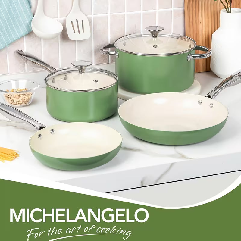8-Piece Ceramic Nonstick Cookware Set