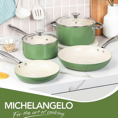 8-Piece Ceramic Nonstick Cookware Set