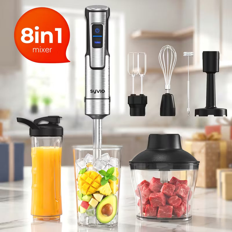 8-in-1 1000W Hand Blender with 15-Speed Control