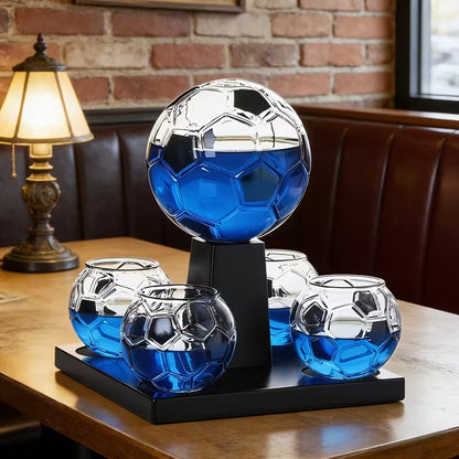 Black Football Whiskey Decanter Set with 4 Glasses