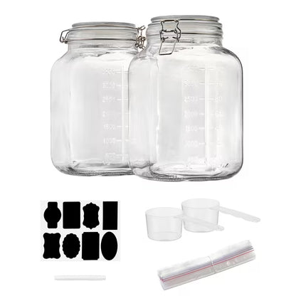 Large Glass Food Storage Jar with Airtight Clamp Lid – 1.1 Gallon / 140 Oz. Keep Your Pantry Fresh, Organized, and Easy to Access