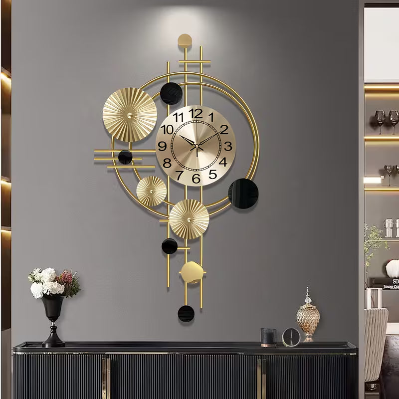 Large 3D Metal Wall Clock – Modern Silent Decorative Wall Art