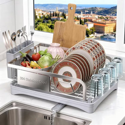 304 Stainless Steel Dish Drying Rack for Kitchen Countertop