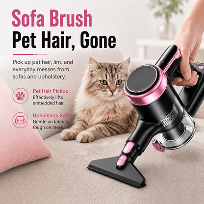 45KPa Cordless Vacuum Cleaner – 8-in-1 Self-Standing Stick Vacuum with Anti-Tangle Brush