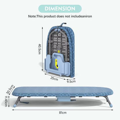 Small Foldable Tabletop Ironing Board with Iron Holder, Heat-Resistant Cover & Non-Slip Feet, Portable Mini Ironing Board for Home, Dorm & Travel