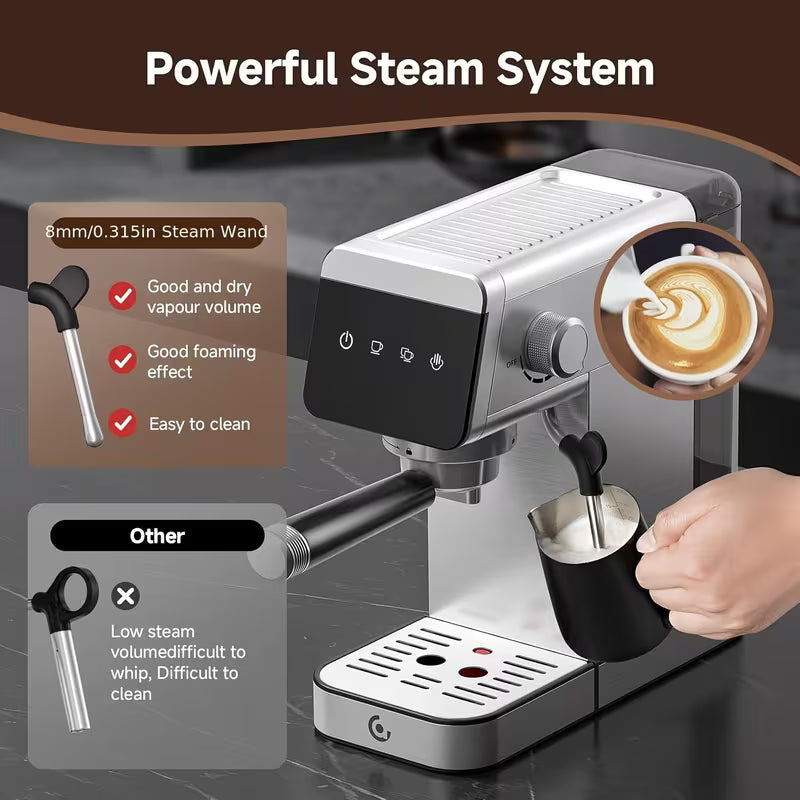 20-Bar 1350W Espresso Machine with Milk Frother