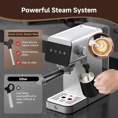 20-Bar 1350W Espresso Machine with Milk Frother