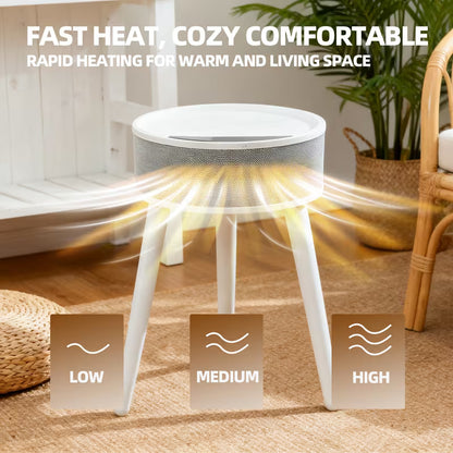 1500W PTC Ceramic Space Heater with LED Display, Remote Control, Oscillation & Adjustable Tripod Stand