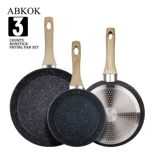3-Piece Nonstick Frying Pan Set – 7, 9.5 & 11 Inch – Induction Compatible