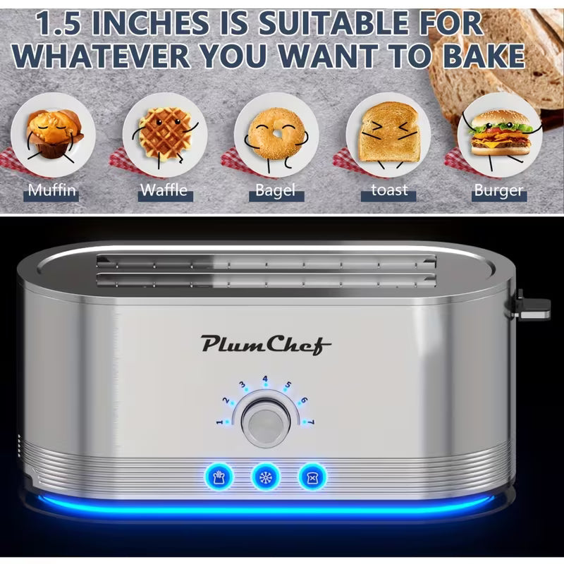 4-Slice Stainless Steel Toaster with 6 Browning Levels