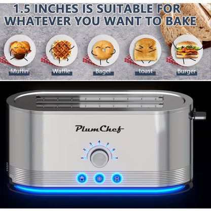 4-Slice Stainless Steel Toaster with 6 Browning Levels