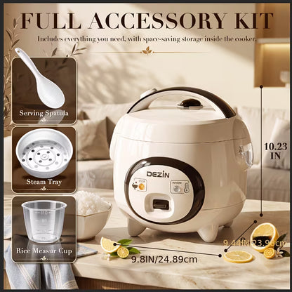 Multifunctional Rice Cooker with Steamer – Compact Rice Maker for Small Families