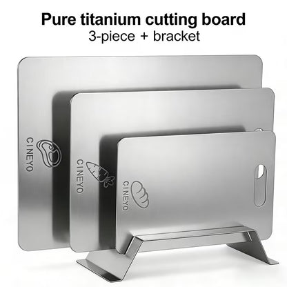 4-Piece Titanium Cutting Board Set with Storage Stand