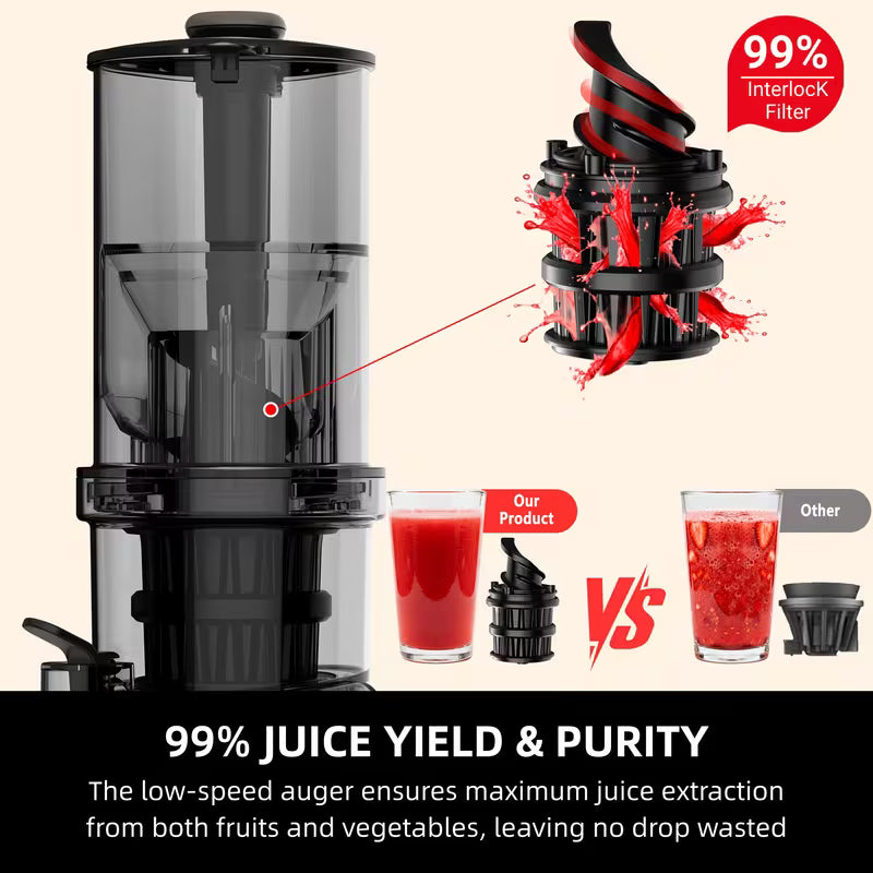 200W Cold Press Juicer with 5.4-Inch Wide Feed Chute