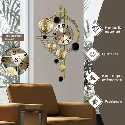 Large 3D Metal Wall Clock – Modern Silent Decorative Wall Art