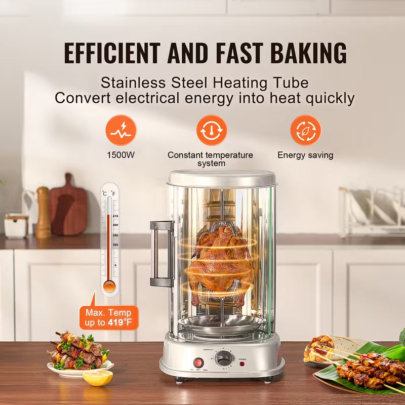 Stainless Steel Shawarma Grill Machine – Vertical Gyro Rotisserie Doner