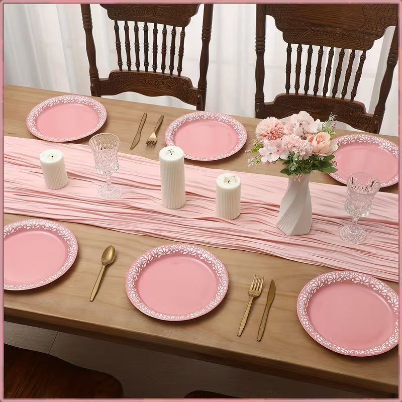 100-Piece 9-Inch Pink Cielito Lindo Mexican Paper Plates – Talavera-Inspired Party Tableware