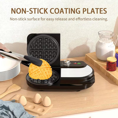 6-Inch Double Belgian Waffle Maker – 1400W Commercial-Style Waffle Machine