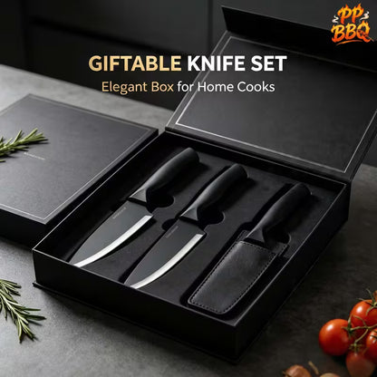 15-Piece Stainless Steel Kitchen Knife Set with Knife Block & Built-In Sharpener