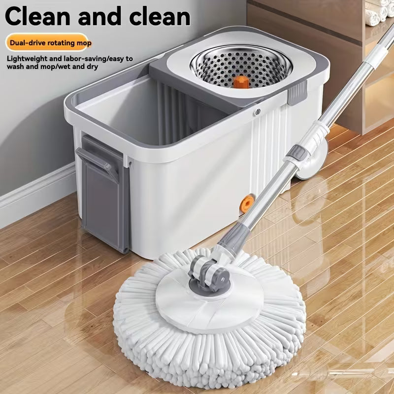 360° Spin Mop and Bucket Set with 4 Microfiber Mop Heads