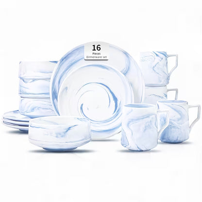 16-Piece / 20-Piece Marbled Dinnerware Set for 4