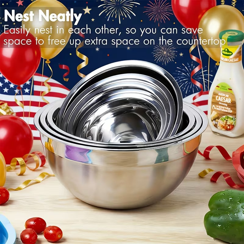 7–26 Piece 316 Stainless Steel Mixing Bowl Set with Airtight Lids