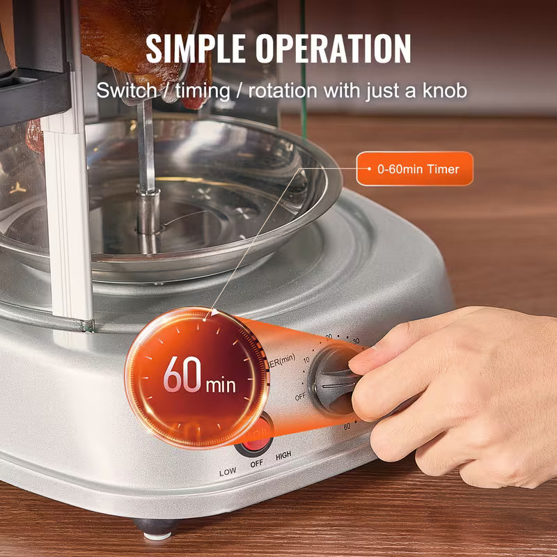 Stainless Steel Shawarma Grill Machine – Vertical Gyro Rotisserie Doner