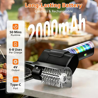 Cordless Electric Grill Brush – Rechargeable BBQ Grill Cleaner