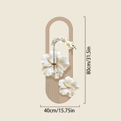 3D Flower Wall Decor with Lights – Handmade Sandstone Floral Wall Art