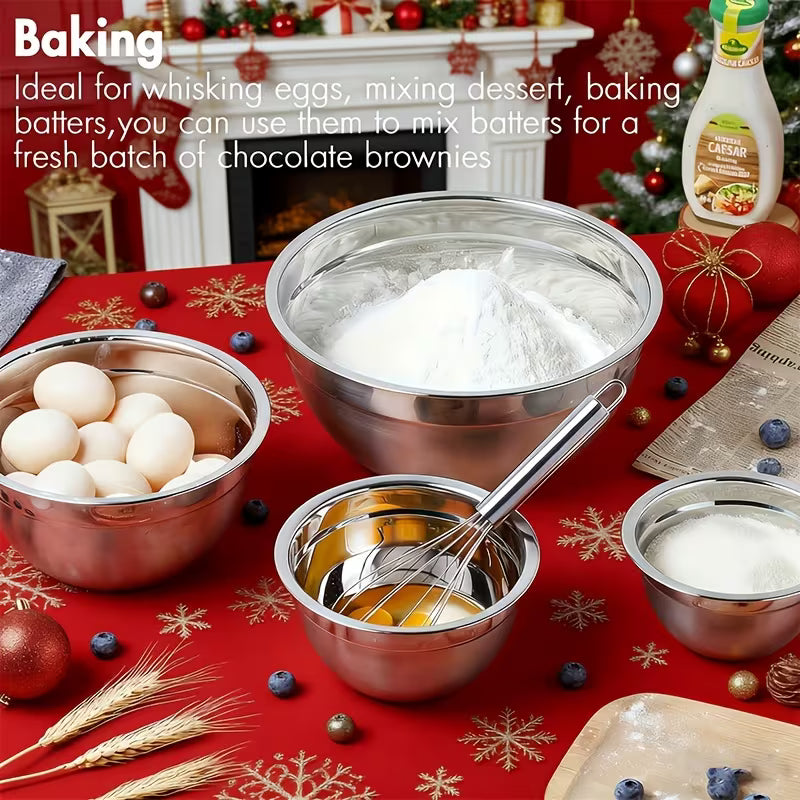 7–26 Piece 316 Stainless Steel Mixing Bowl Set with Airtight Lids