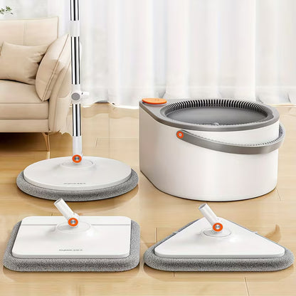 Rotating Floor Mop & Bucket Set with 3 Mop Heads, Wet & Dry Cleaning System for Home, Kitchen & Bathroom