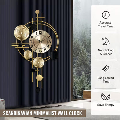 Large 3D Metal Wall Clock – Modern Silent Decorative Wall Art