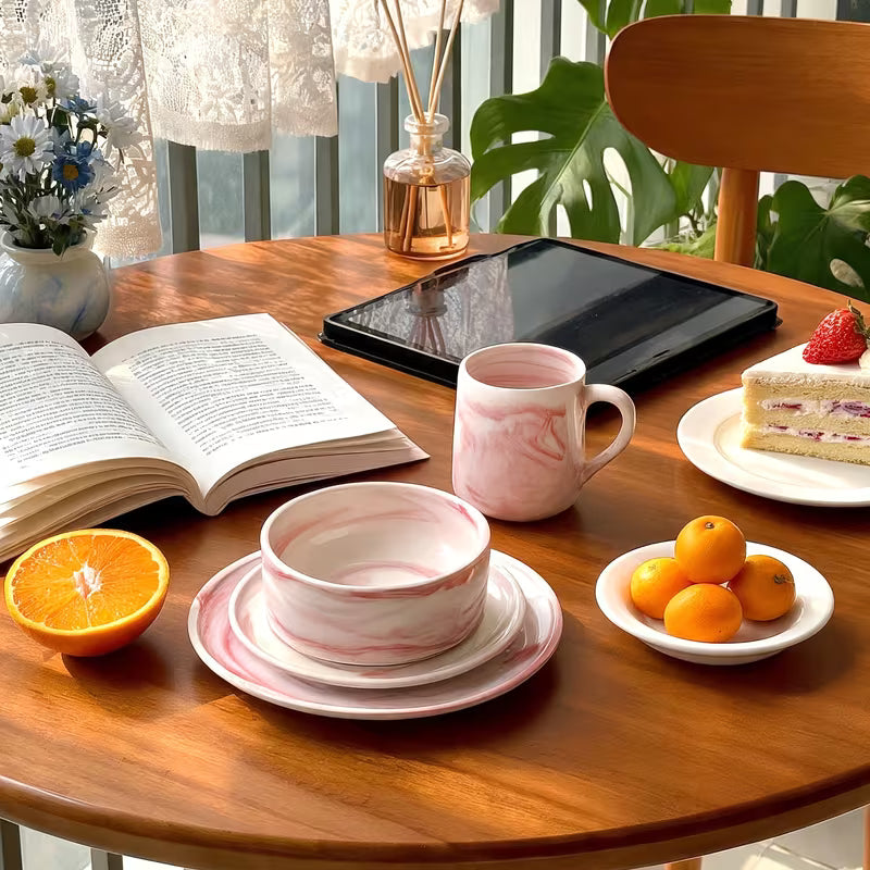 16-Piece / 20-Piece Marbled Dinnerware Set for 4