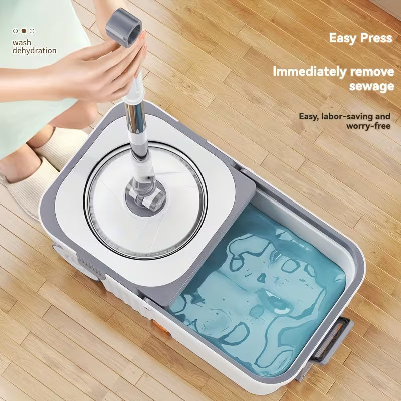 360° Spin Mop and Bucket Set with 4 Microfiber Mop Heads