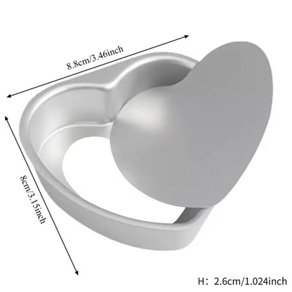 10-Piece 3-Inch Heart-Shaped Aluminum Cake Pan Set