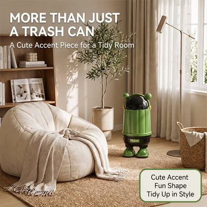 Cute Ear Covered Trash Can with Locking Lid