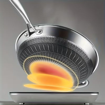 13.3-Inch Tri-Ply Stainless Steel Nonstick Wok with Lid & 2-Piece Cookware Set