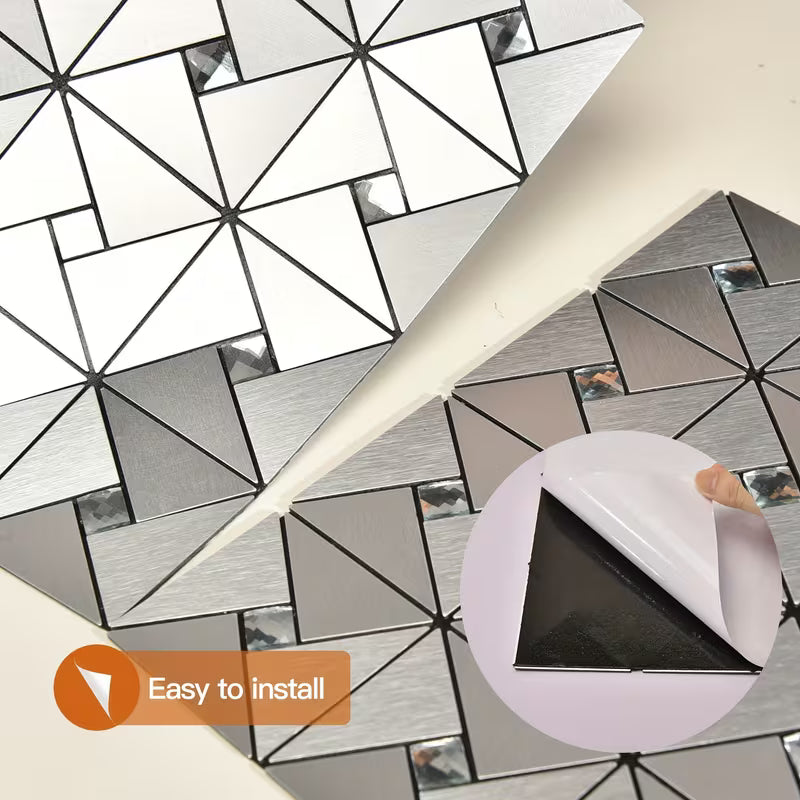 Silver Windmill Peel and Stick Backsplash Tiles