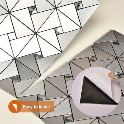 Silver Windmill Peel and Stick Backsplash Tiles