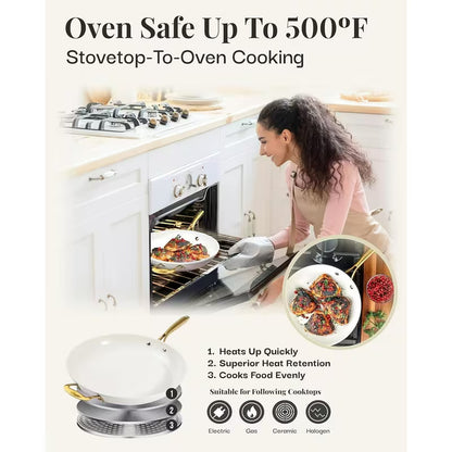 14-Inch Extra-Large Ceramic Nonstick Frying Pan with Lid