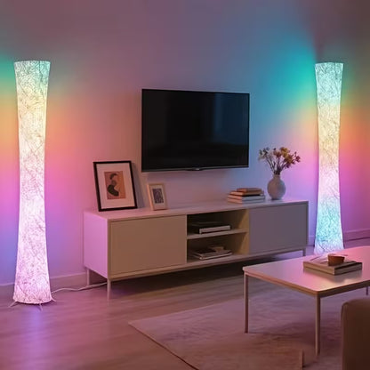 Smart RGB LED Floor Lamp with Fabric Shade
