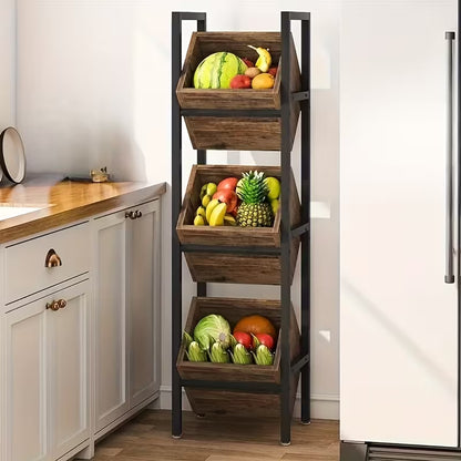Multifunctional Vertical Storage Rack – Space-Saving Freestanding Organizer for Kitchen, Bathroom & Living Room