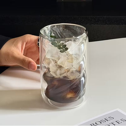 4-Piece Double-Wall Insulated Glass Coffee Cups – Heat-Resistant Glass Coffee & Milk Cups