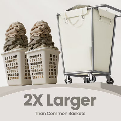 130L Rolling Laundry Hamper with Removable Bag