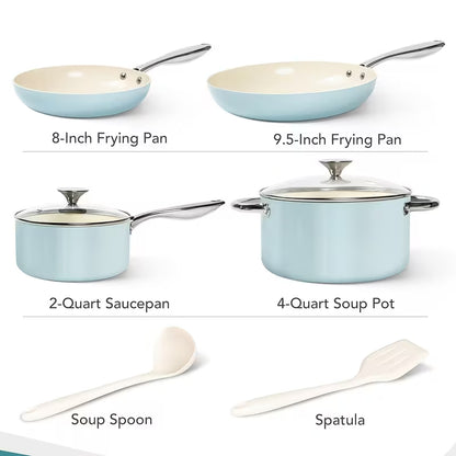 8-Piece Ceramic Nonstick Cookware Set